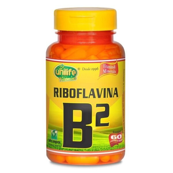 Vitamina B2 Riboflavina 60 Caps - Unilife