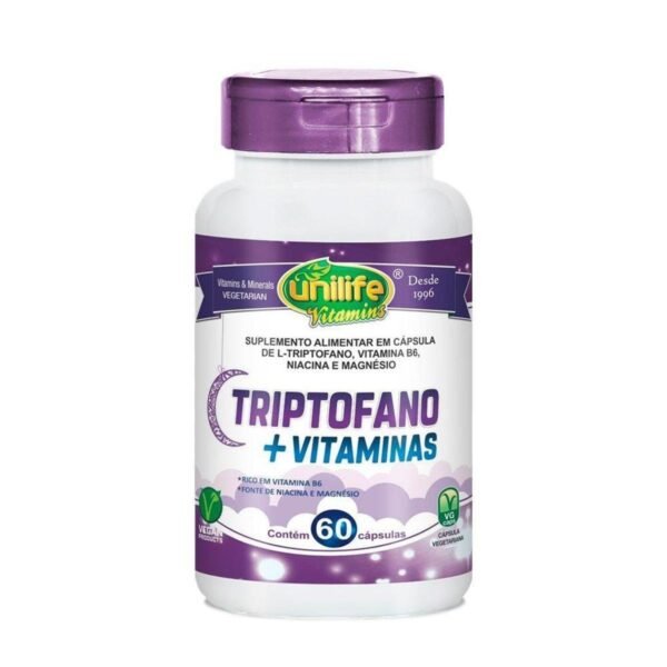 L- triptofano com Vitaminas 60 Caps - Unilife