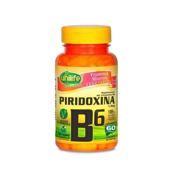 Vitamina B6  Piridoxina 60 Caps - Unilife