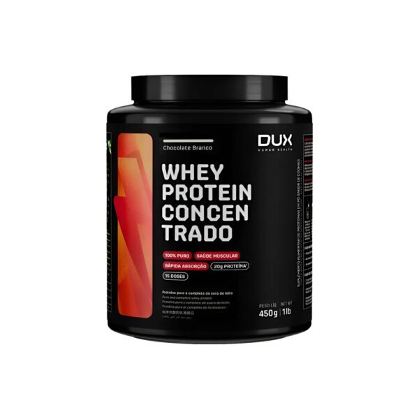 Whey Protein Concentrado Chocolate Branco Pote 450g - Dux Nutrition