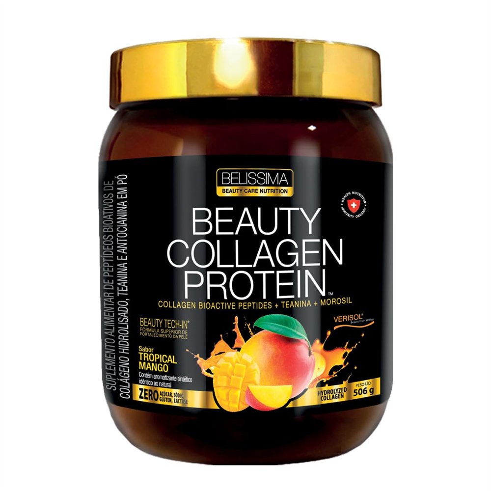 15384690435-beauty-collagem-protein-506g.jpg Collagen Beauty Protein Tropical 506g - Belissima - Imagem 1