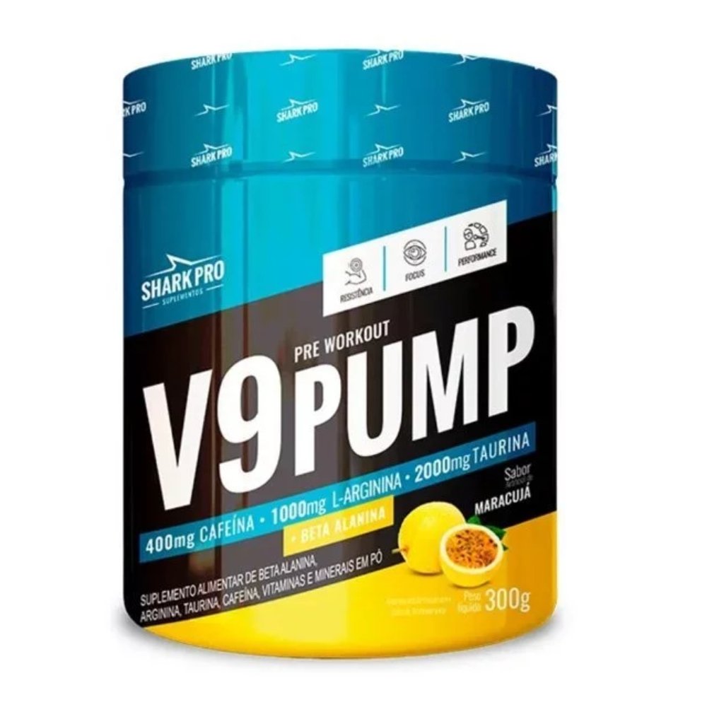15485701795-4634i1.jpg V9 Pump Pre Treino 300g Maracuja - Sharkpro Suplementos - Imagem 1