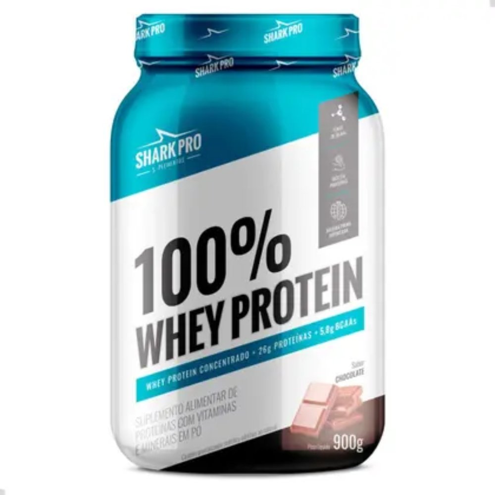 15485704523-4635i1-2.jpg 100% Whey Protein Pote 900g Chocolate - Sharkpro Suplementos - Imagem 1