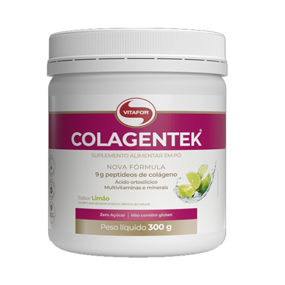 15114210478-15110156216-15109596724-colagentek20300g20limao201.jpg Colagentek pote 300g Limão - Vitafor - Imagem 1
