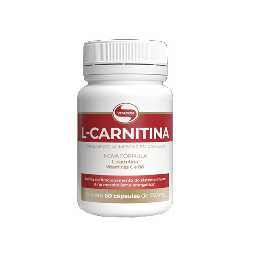 15137978758-l-carn-itina-530-60-caps.jpg L Carnitina 60 Capsulas 530mg - Vitafor - Imagem 1