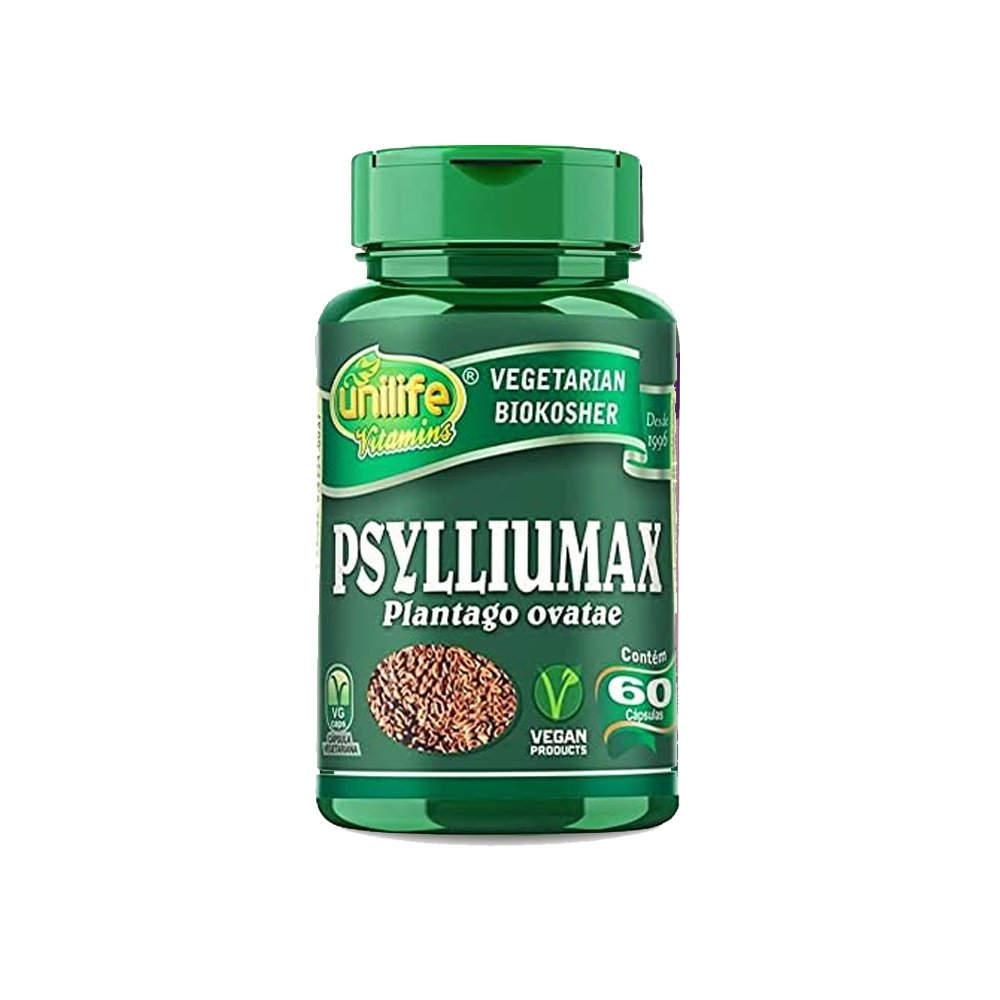 15151446750-psyliumax-60-caps.jpg Psyliumax - Psylium 550mg 60 Caps - Unilife - Imagem 1