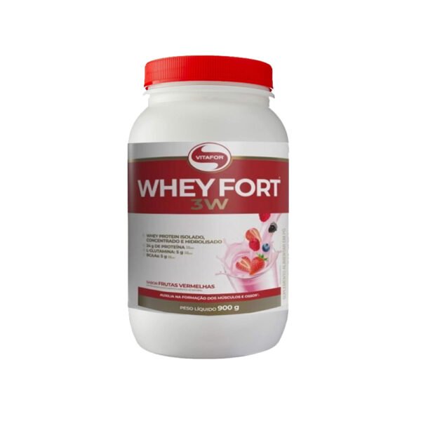 Whey Fort 3W 900g Frutas Vermelhas - Vitafor