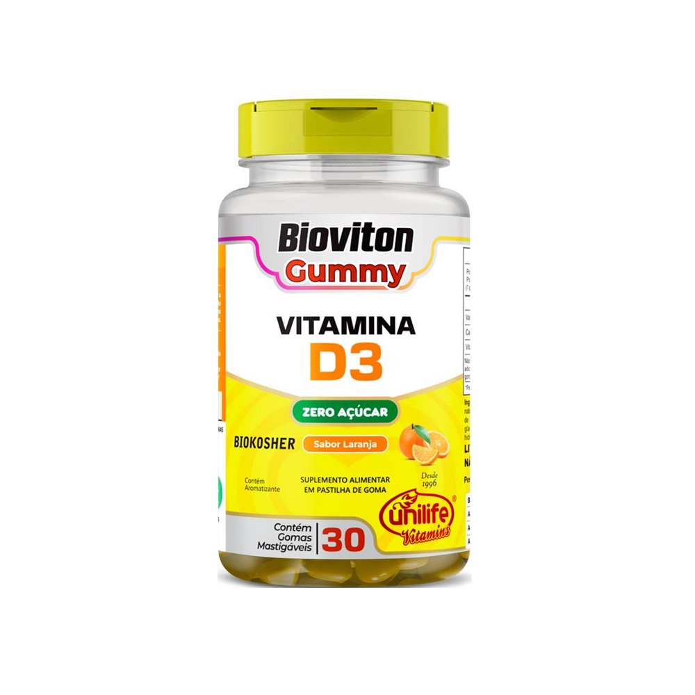 15603319868-bioviton-gummies-vitamina-d3.jpg Gummy Bioviton Vitamina D3 Laranja 30 Gomas - Unilife - Imagem 1