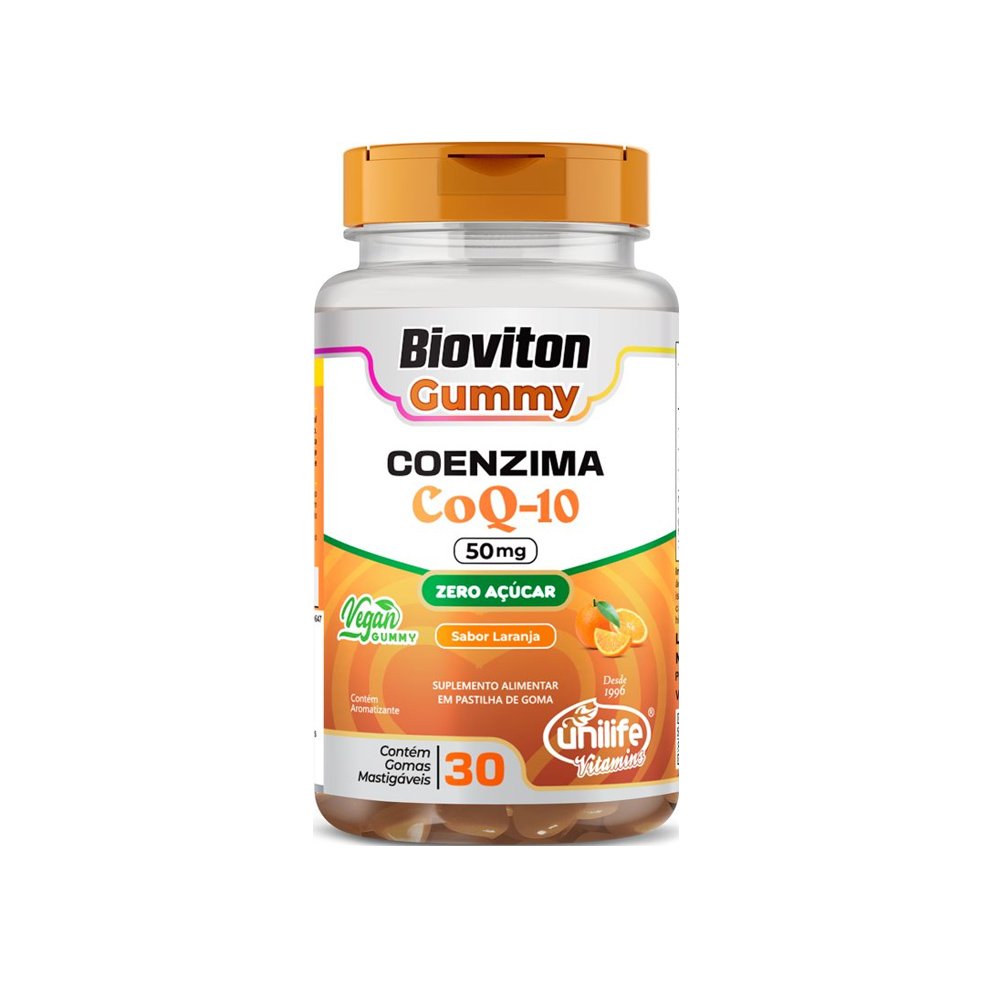 15603332241-bioviton-gummies-coenzima-coq-10.jpg Gummy Bioviton Coenzima Q10 Laranja 30 Gomas - Unilife - Imagem 1