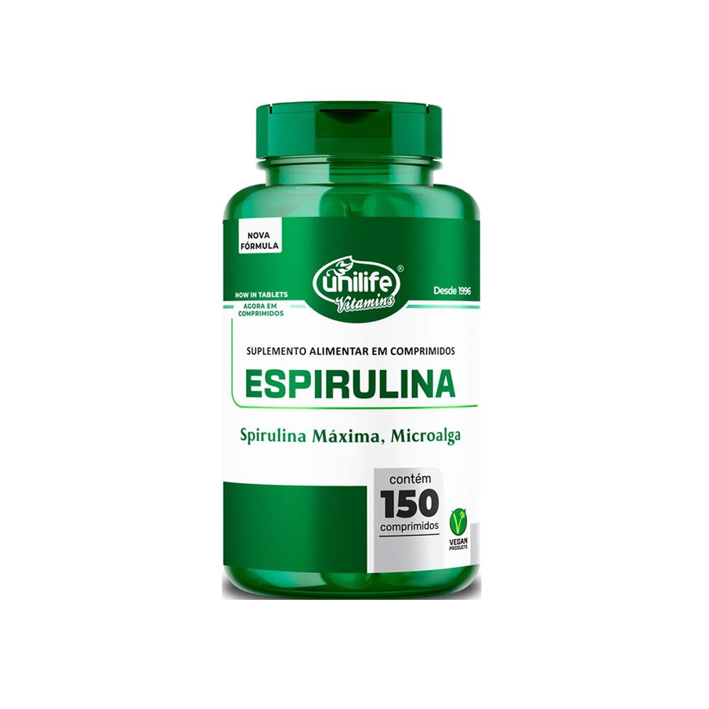 15603377138-espirulina-150-comprimidos.jpg Espirulife 150 Comprimidos 1000mg Spirulina - Unilife - Imagem 1