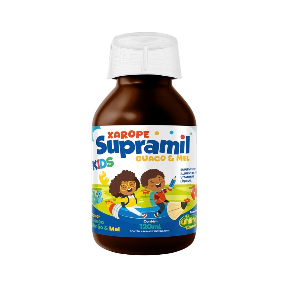 15603417306-xarope-guaco-e-mel-supramil-120ml.jpg Supramil Xarope Infantil Guaco Limao e Mel 120ml - Unilife - Imagem 1